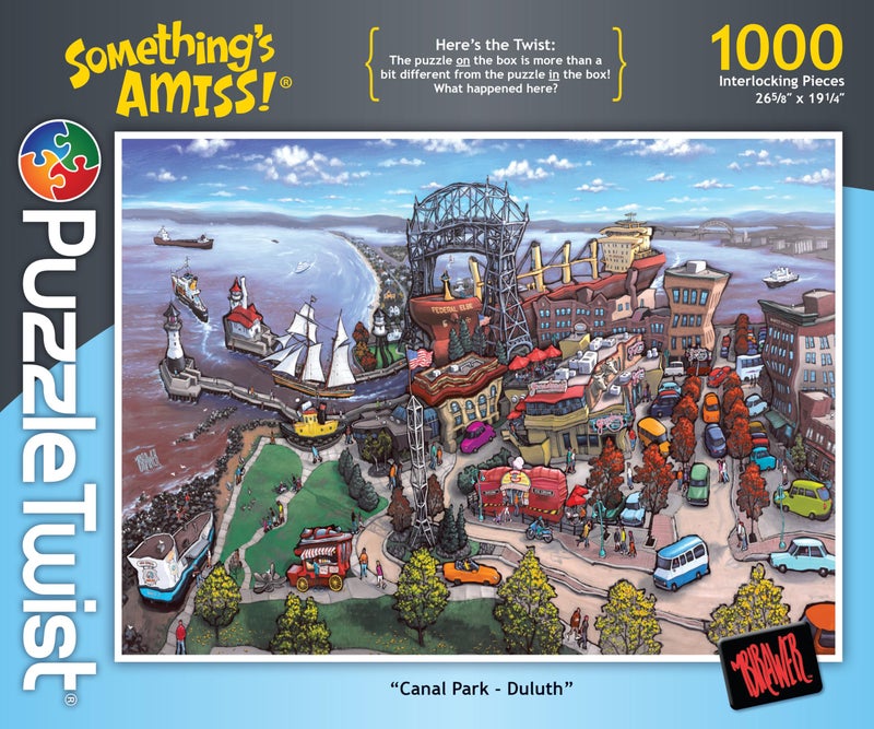 PuzzleTwist Jigsaw Puzzle Canal Park Duluth Somethings Amiss Series 1000 Pieces City Ships Family Pastime - Image 3
