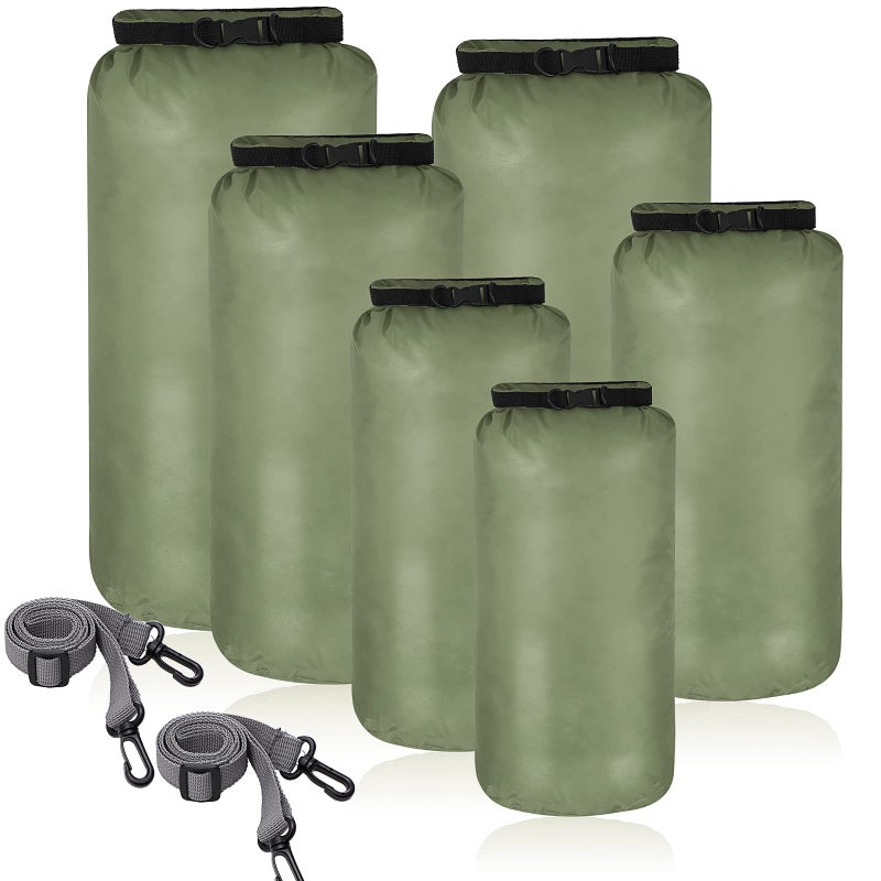 Shappy 6 Pcs Waterproof Dry Bag Set 6 Size Lightweight Sack and Long Adjustable Shoulder Strap 20/15/10/8/5/3l Outdoor Keep Gear Stuff Sack for Kayaking Camping Backpacking Boat Hiking(Dark Color) - Image 1