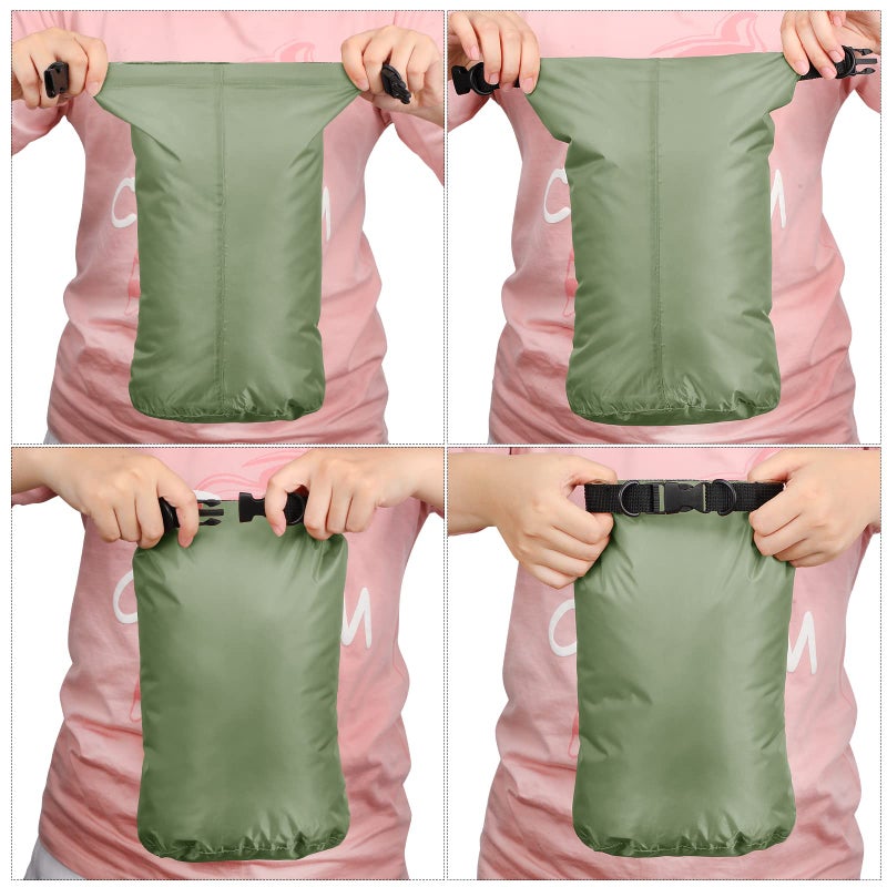 Shappy 6 Pcs Waterproof Dry Bag Set 6 Size Lightweight Sack and Long Adjustable Shoulder Strap 20/15/10/8/5/3l Outdoor Keep Gear Stuff Sack for Kayaking Camping Backpacking Boat Hiking(Dark Color) - Image 5