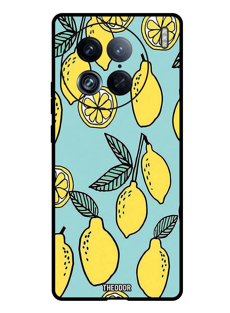Theodor Protective Case Anti Scratch Shock Proof Bumper Cover For Vivo X90 Pro Lemons Background Turqoise - Image 1