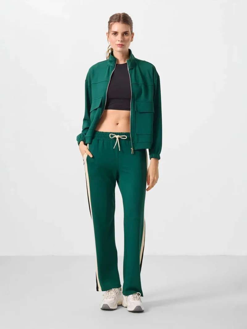 TOMMYLIFE TOMMY Oversized Cropped Zip-Neck Knit Top