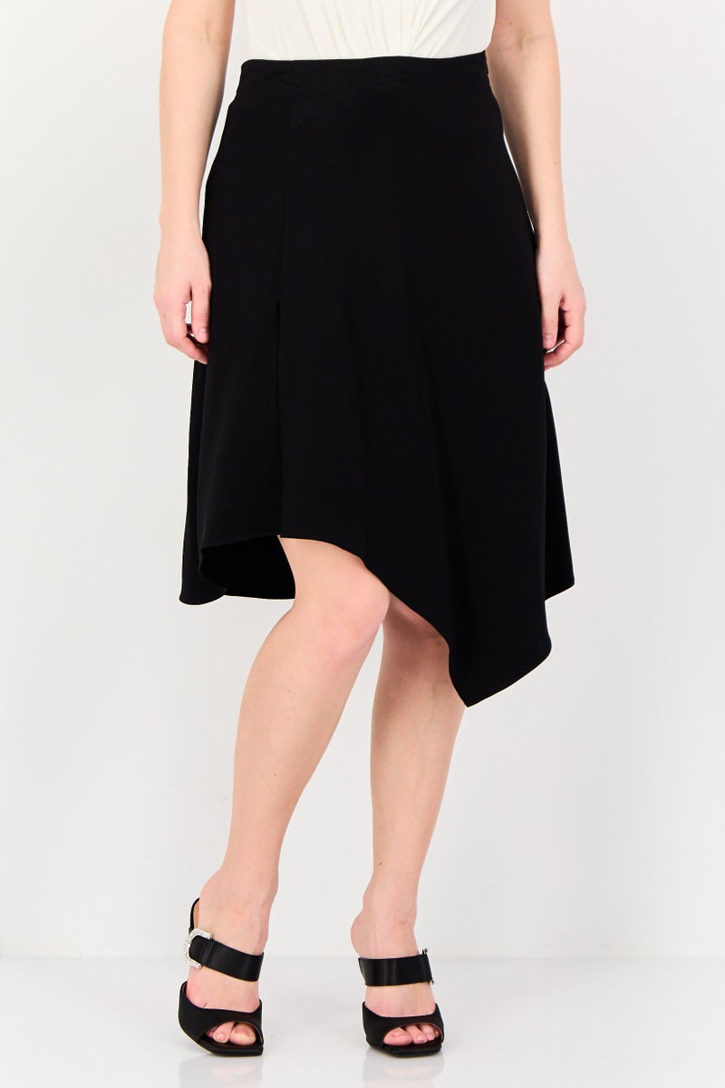 SELECTED Women Solid Midi Skirt, Black - Image 1