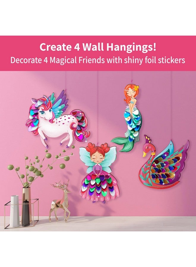 Chalk and Chuckles Cardboard Art And Craft Kit; Fabulous Foil Decorations For Kids Age 4-9 Year; Unicorn; Princess; Mermaid Theme; Diy Gifts For Girls; Boys; Creative Toys For Kids,Multicolor - Image 2