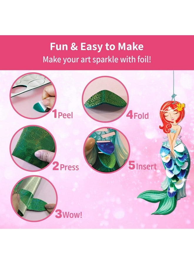 Chalk and Chuckles Cardboard Art And Craft Kit; Fabulous Foil Decorations For Kids Age 4-9 Year; Unicorn; Princess; Mermaid Theme; Diy Gifts For Girls; Boys; Creative Toys For Kids,Multicolor - Image 5