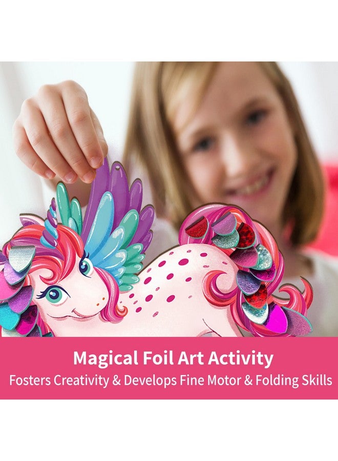 Chalk and Chuckles Cardboard Art And Craft Kit; Fabulous Foil Decorations For Kids Age 4-9 Year; Unicorn; Princess; Mermaid Theme; Diy Gifts For Girls; Boys; Creative Toys For Kids,Multicolor - Image 3