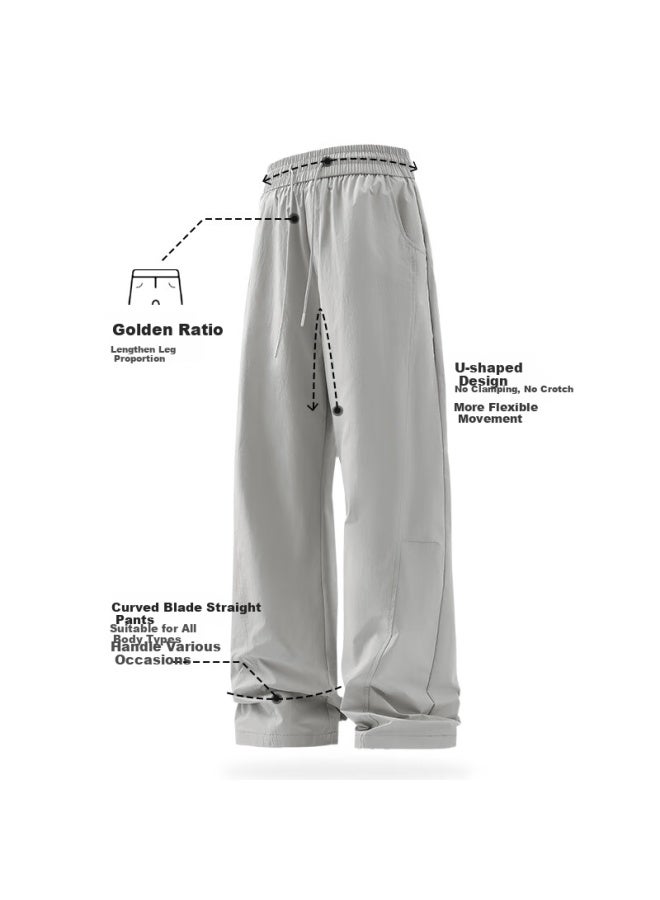 Mingchuang Youpin Miniso Men's Loose Fit Slimming Casual Pants Men's Summer Breathable Thin Mesh Trendy Men's Pants Z Black 3XL - Image 5