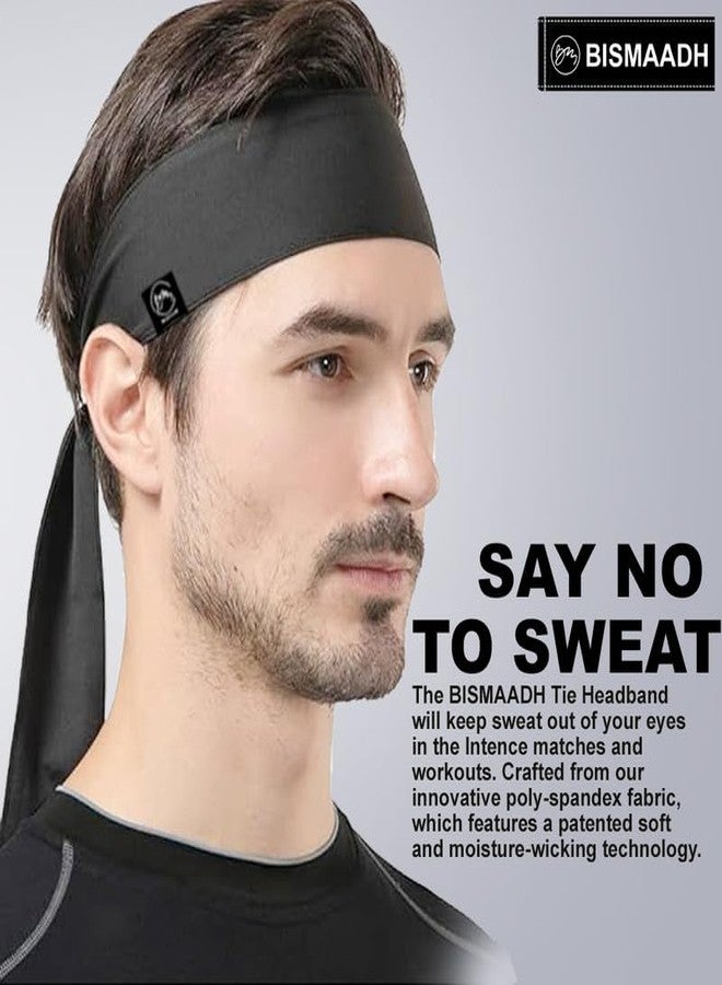 BISMAADH Sports Headband for Men and Women - Non-Slip Headband Sweatband Head Ties Ideal for Running,Working,Tennis,Karate,Volleyball,Stretchy Moisture Wicking - Image 2