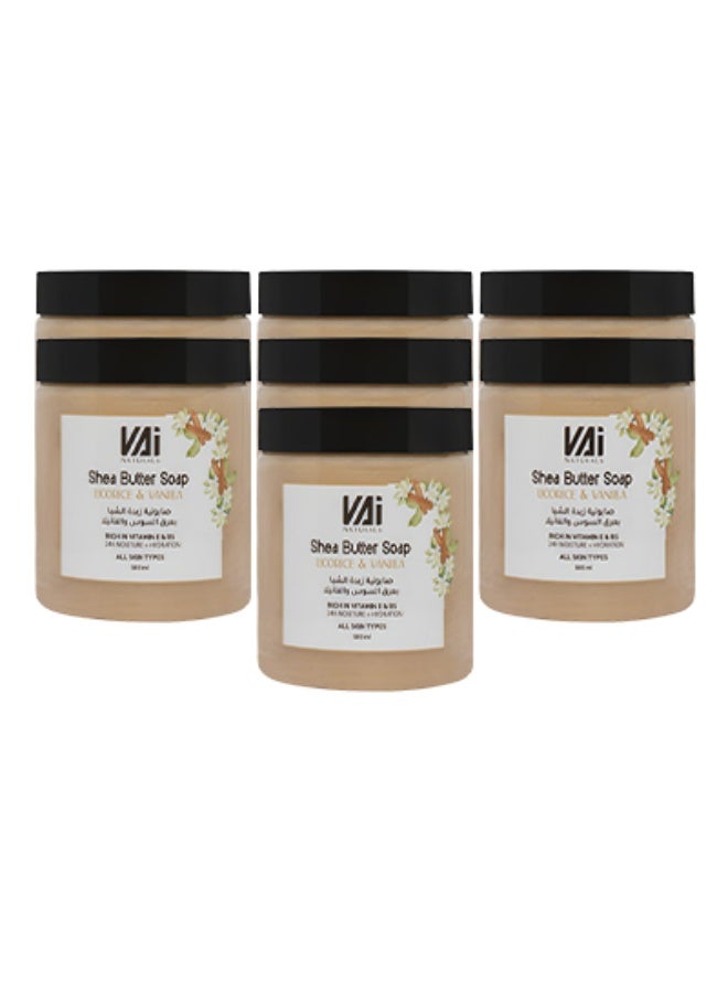 VAI 7 Pieces Shea Butter Soap Licorice And Vanilla Rich In Vitamin E And B5 24 Hour Moisture And Hydration 500ml - Image 1