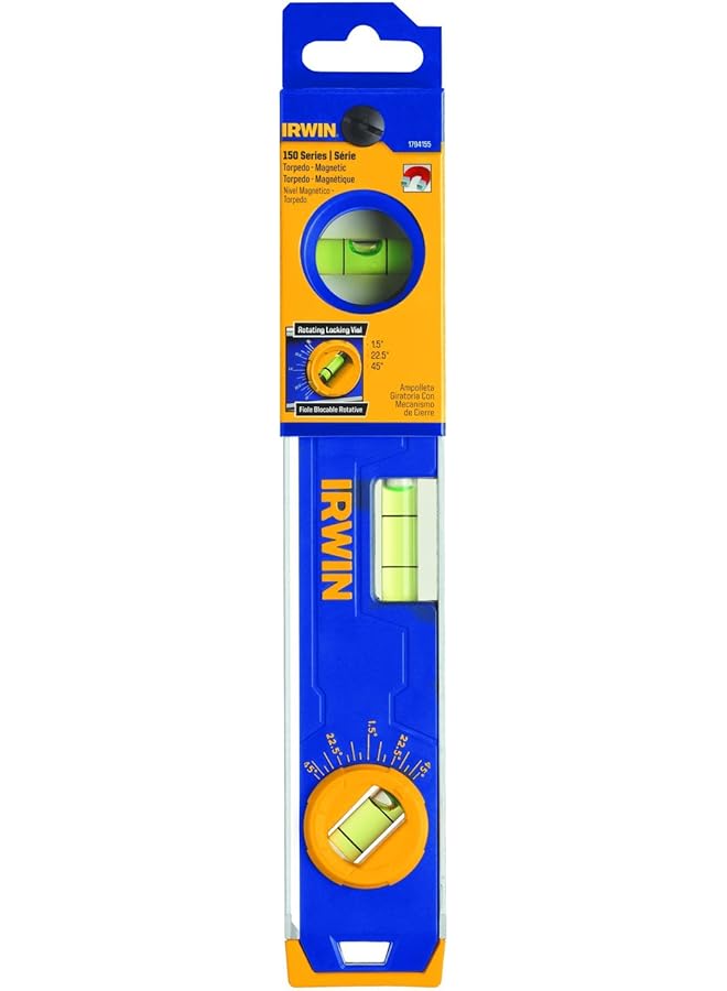 IRWIN 1794155 150 Magnetic Torpedo Level 9 Inch Blue - Image 1