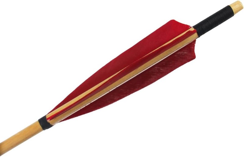 e5e10 Wooden Arrows Archery Handmade Arrows 33inch Shaft with Turkey Feather Fletching for Recurve Bow Longbow Hunting Practice 12PACK - Image 5