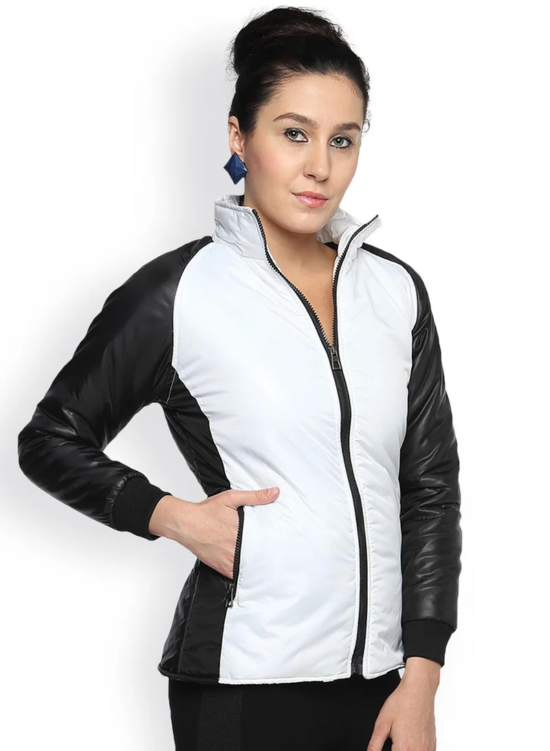 كامبوس سوترا جاكيت نسائي مبطن باللون الأبيض والأسود