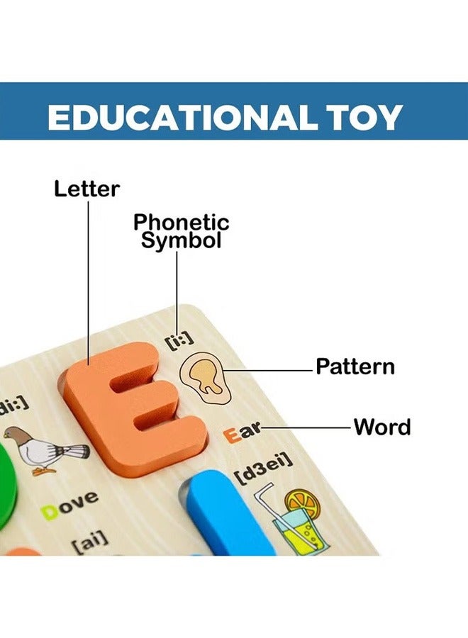 ييجيا السلع المنزلية خشبية 3 د الأبجدية كتل مع الكائنات ، إشراك التعليمية مونتيسوري لعبة للأطفال - Image 5