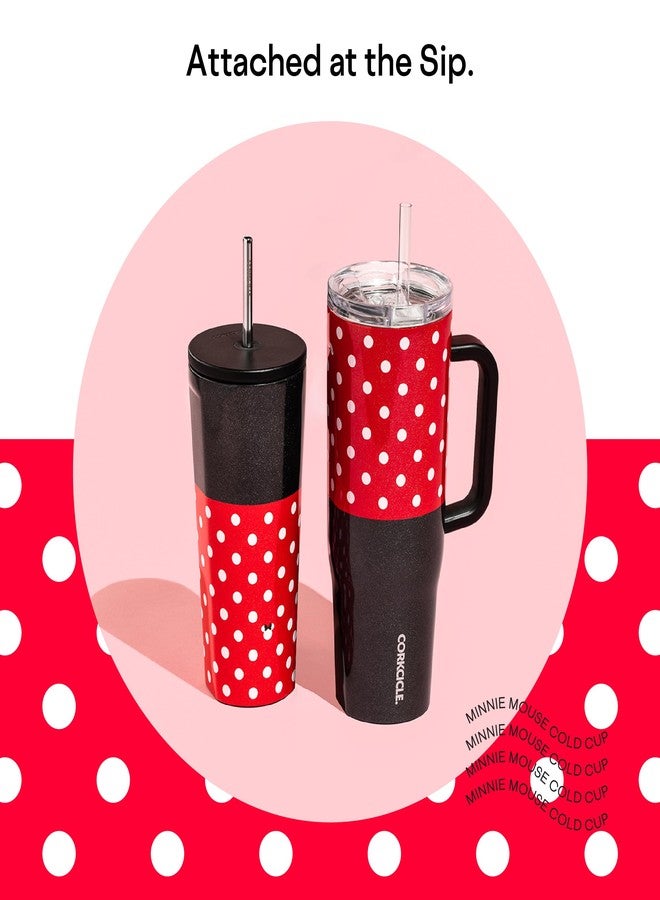 Corkcicle x Disney Minnie Mouse Cold Cup Insulated Tumbler with Lid and Straw, Polka Dot Red, 24 oz - Reusable Water Bottle Keeps Beverages Cold 12hrs, Hot 5hrs - Cupholder Friendly, Flexible Sip Lid - Image 3
