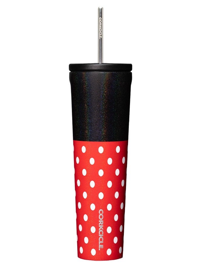 Corkcicle x Disney Minnie Mouse Cold Cup Insulated Tumbler with Lid and Straw, Polka Dot Red, 24 oz - Reusable Water Bottle Keeps Beverages Cold 12hrs, Hot 5hrs - Cupholder Friendly, Flexible Sip Lid - Image 1
