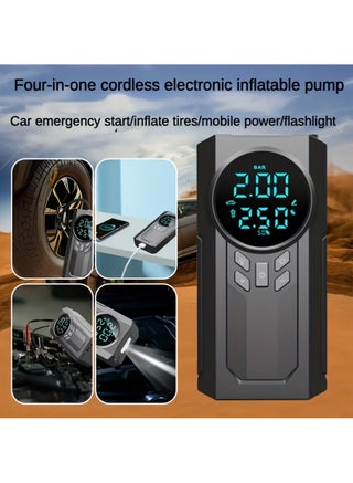 Portable Cordless Car Battery Emergency Starter, Tire Air Pump, Air Compressor To Easily Inflate Tires, LED Display, With Flashlight, Mobile Power Supply, Large Capacity Storage - view 5