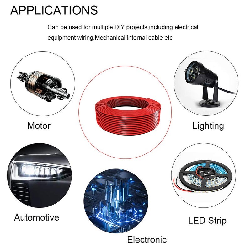 BTF-LIGHTING UL Listed 2 Pin 18AWG Extension Cable,32.8ft/10m Low Voltage 2 Conductor LED Strip Light Wire for 3014 5630 FCOB COB Single Colour Flexible LED Tape Rope - Image 2