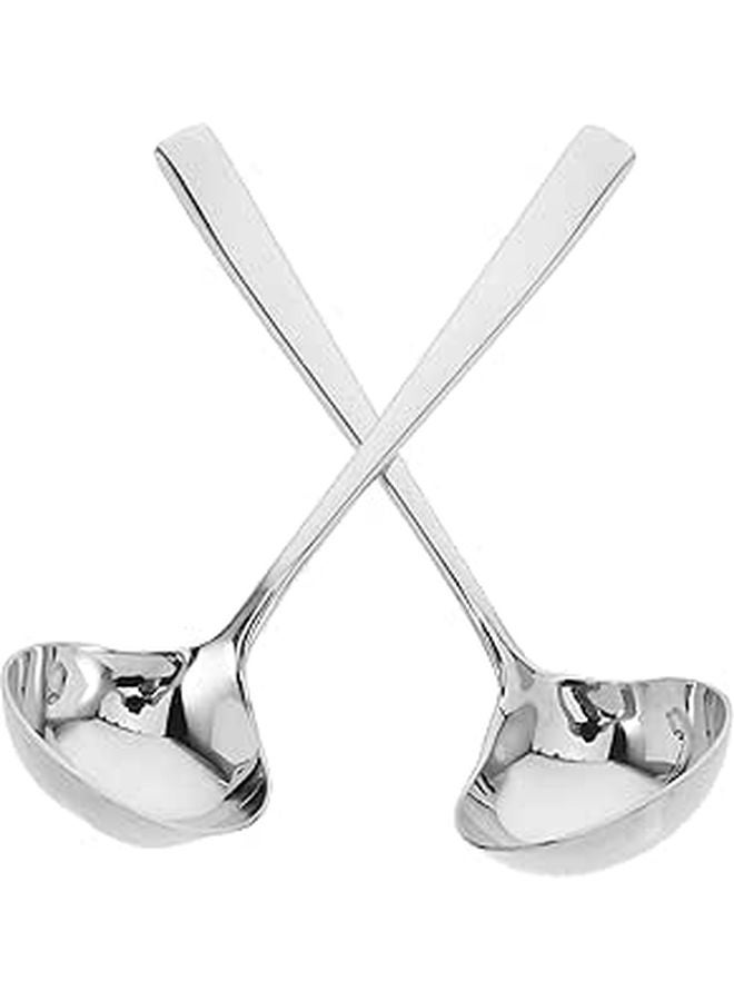 2Pcs Stainless Steel Gravy Ladle And Sauce Spoon 7 4 Inch Long Handle Kitchen Serving Utensils - Image 1
