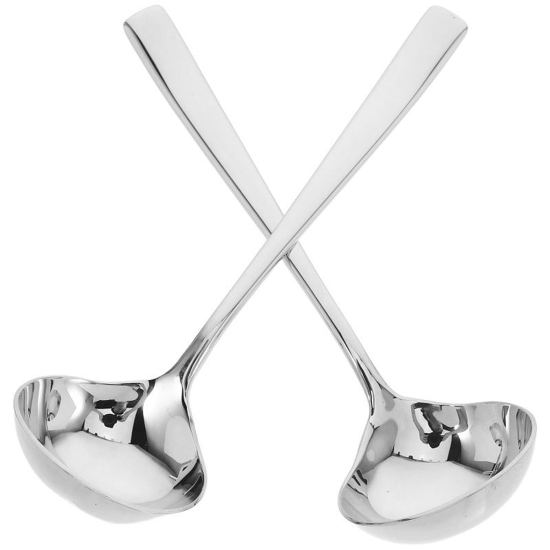 2Pcs Stainless Steel Gravy Ladle And Sauce Spoon 7 4 Inch Long Handle Kitchen Serving Utensils - Image 2