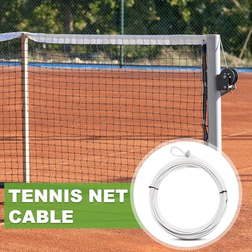 Sonwyoung 47.25 ft Replacement Tennis Net Cable Volleyball Net Steel Cable Headline Cord PVC Coated Steel Wire Strap fit for 42' Volleyball Tennis Court Accessories(White) - Image 3