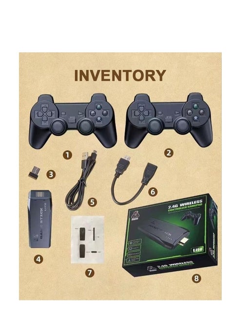 M8 Video Game Console 2.4G Dual Wireless Handle Game Stick 4K 10000 Game 64 32GB Retro Game  Gift for PS1/GBA Boy
