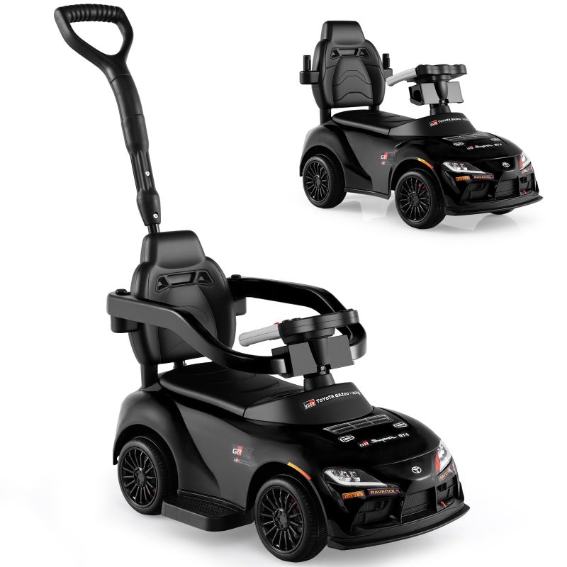 INFANS Licensed Toyota Ride on Push Car for Toddlers by INFANS 3 in 1 Walking Sliding Toy with Removable Guardrails and Handle Music Under Seat Storage for Kid Dark - Image 3
