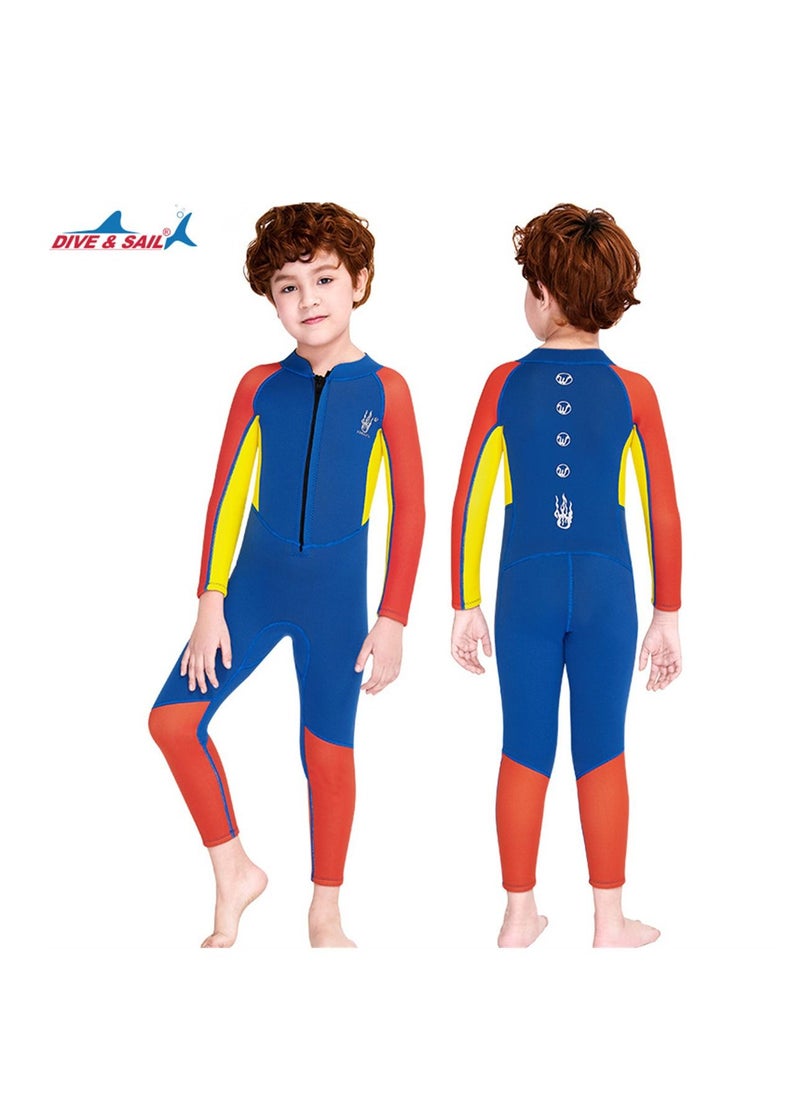 DIVE & SAIL Children's Wetsuit 2.5mm One-piece Thickened Warm Swimsuit Long-sleeved Cold Swimsuit  - Image 2