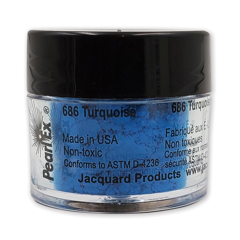 Jacquard Pearl Ex Pigment Powder 3 Grams Turquoise Loose Mica Powder for Epoxy Resin Watercolors Calligraphy Ink Clay Epoxy Pigment Powder Epoxy Resin Color