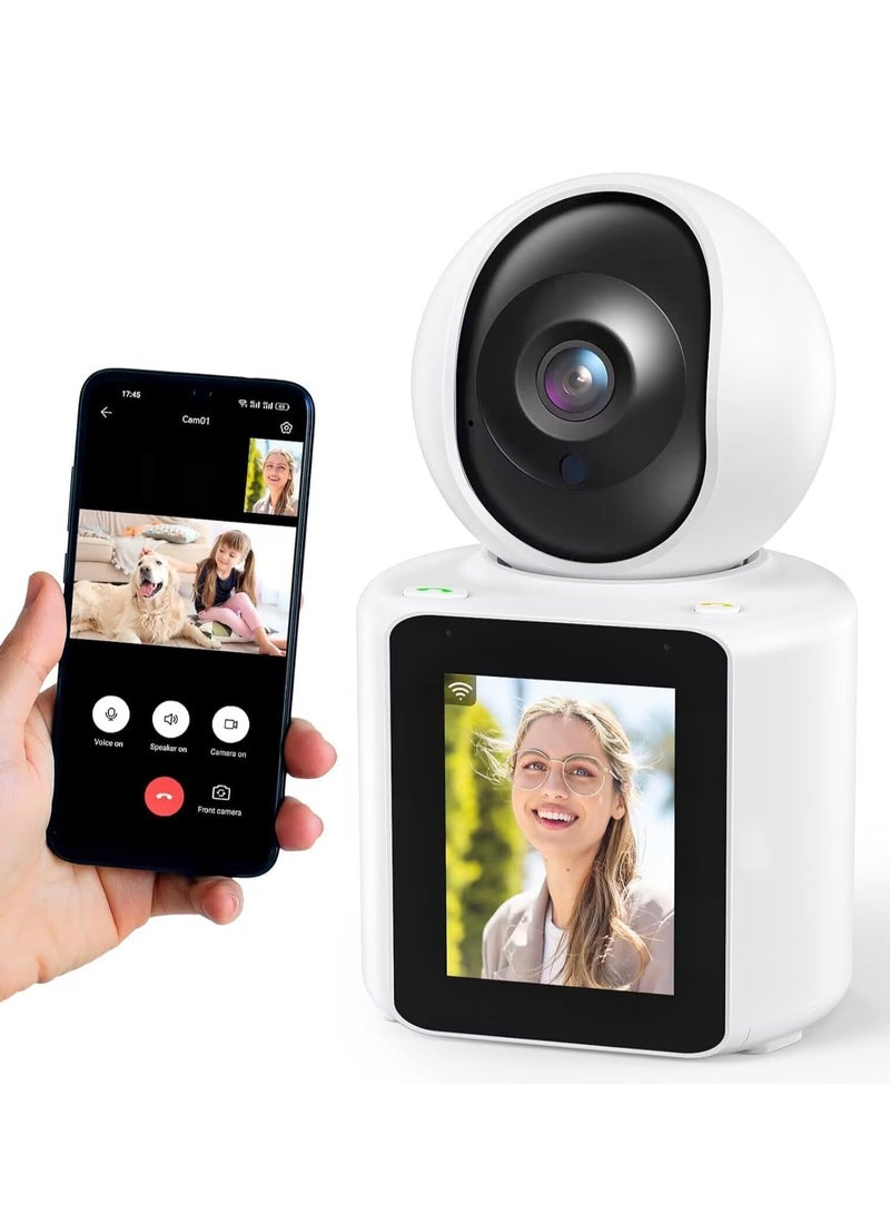 Generic 1080P Two-Way Video/Audio Indoor Camera, Child/Elder/Dog/Pet Camera with Phone App, 1080P Home Security Camera with Pan Tilt, Night Vision, One-Button Call, Motion Detection, Human/Sound/Crying Detectio  - Image 1