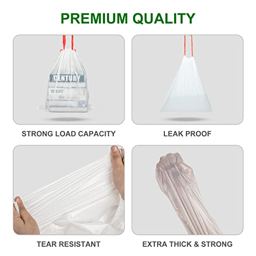Magesh Drawstring Small Trash Bags, Magesh 4 Gallon Drawstring Extra Thick Garbage Bags Unscented, Quick Cinch for Bathroom Kitchen Office Small Can, 44 Count, White - Image 3