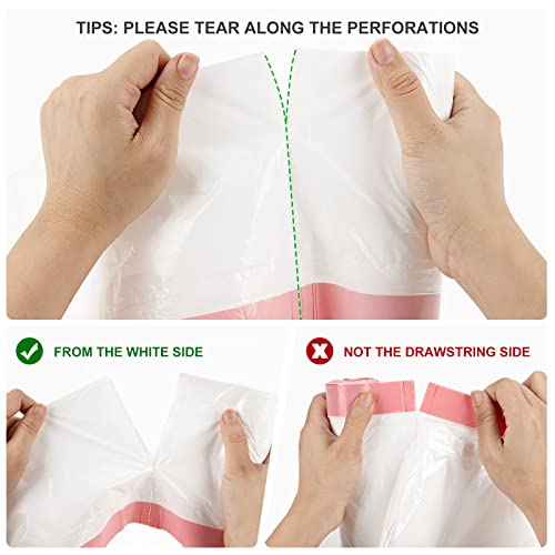 Magesh Drawstring Small Trash Bags, Magesh 4 Gallon Drawstring Extra Thick Garbage Bags Unscented, Quick Cinch for Bathroom Kitchen Office Small Can, 44 Count, White - Image 4