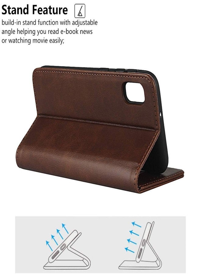 iCoverCase for Samsung Galaxy A10e Wallet Case, Premium PU Magnetic Leather Card Slots Holder Carry Kickstand Feature Flip Cover Case for Galaxy A10e (Dark Brown) - Image 5