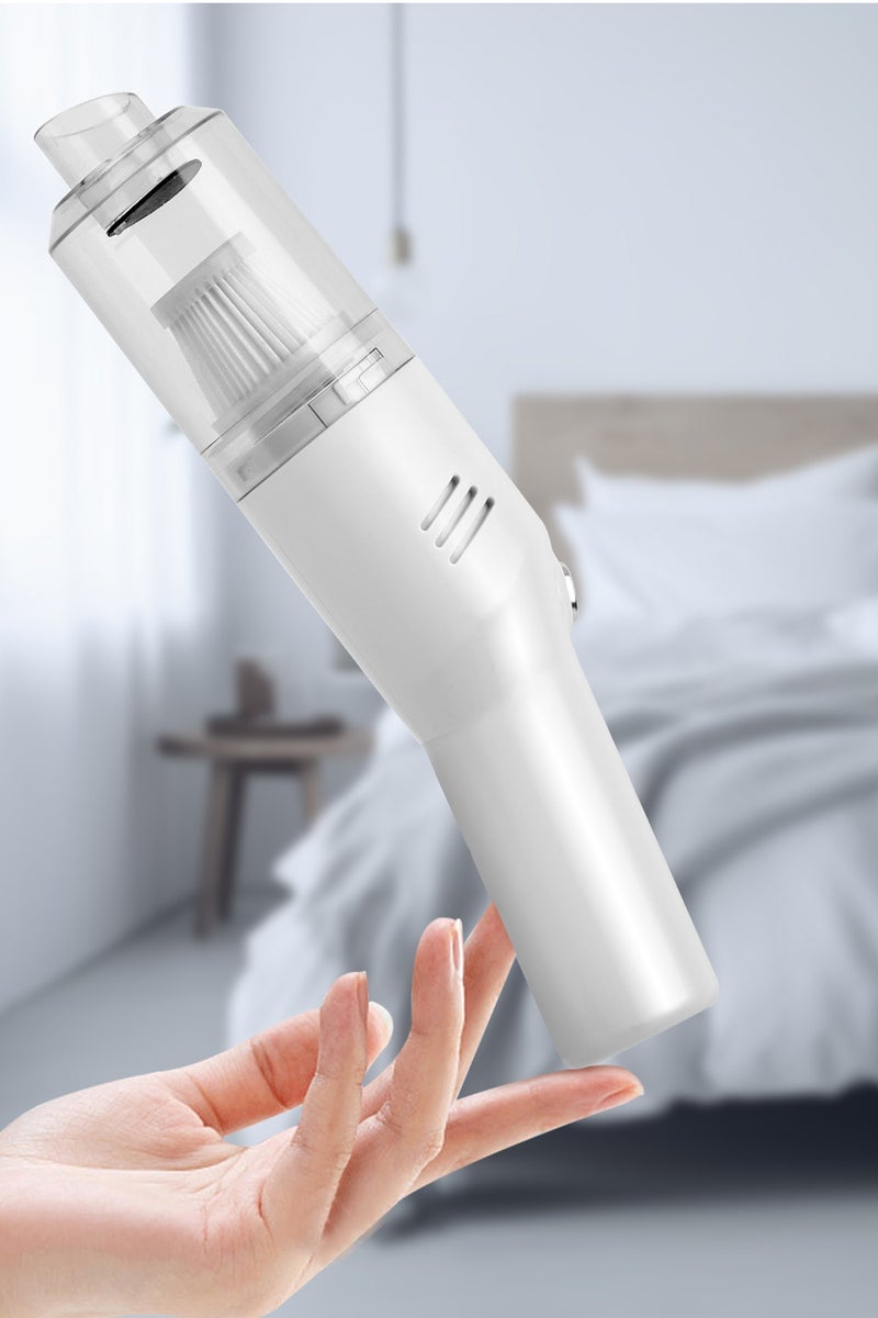 بواو مكنسة كهربائية محمولة صغيرة من BOAO، خفيفة الوزن للغاية (0.7 رطل) مكنسة كهربائية لاسلكية محمولة بعمر بطارية يصل إلى 25 دقيقة للاستخدام المنزلي والسيارة (أبيض) - Image 1