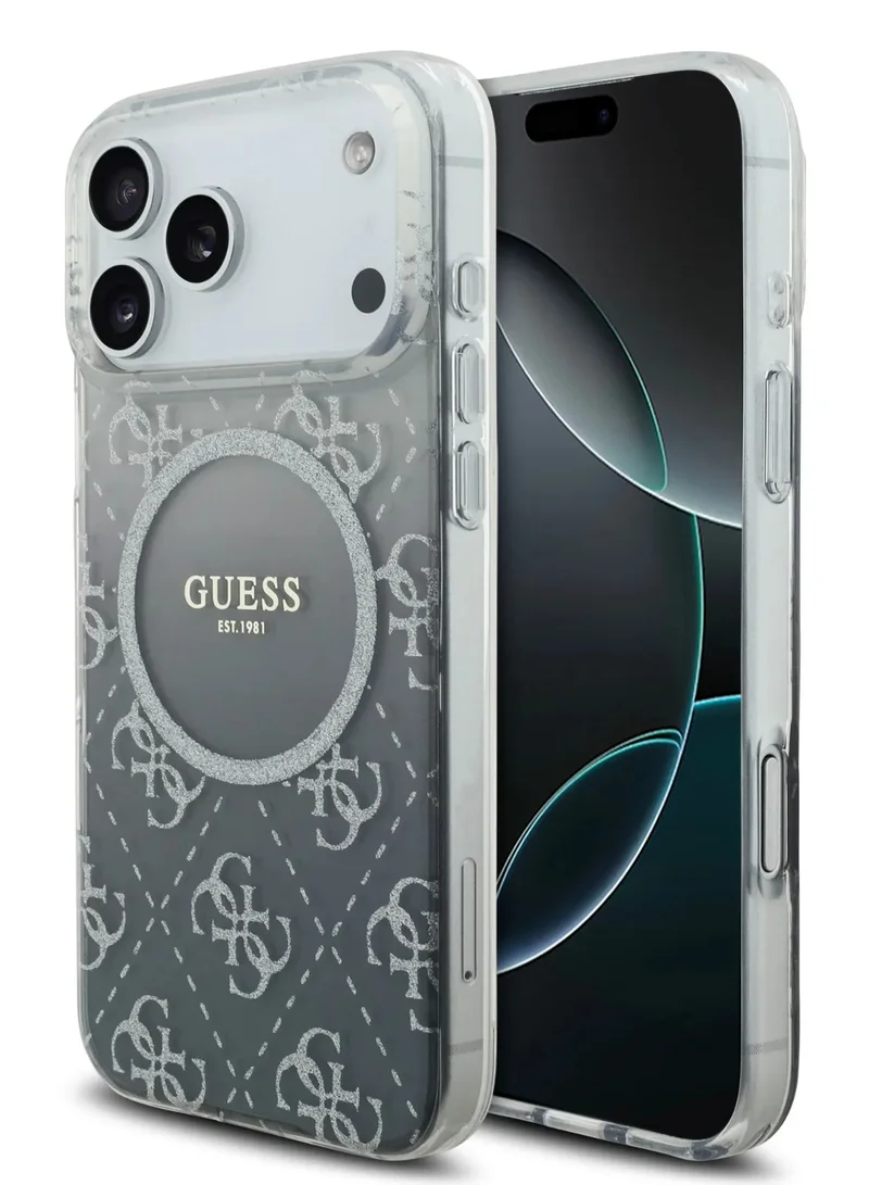 GUESS iPhone 17 Pro MagSafe Case PC+TPU With Gradient Glitter / Easy Snap On / Drop Protection / Slim Profile / Lightweight Back Cover - Gray