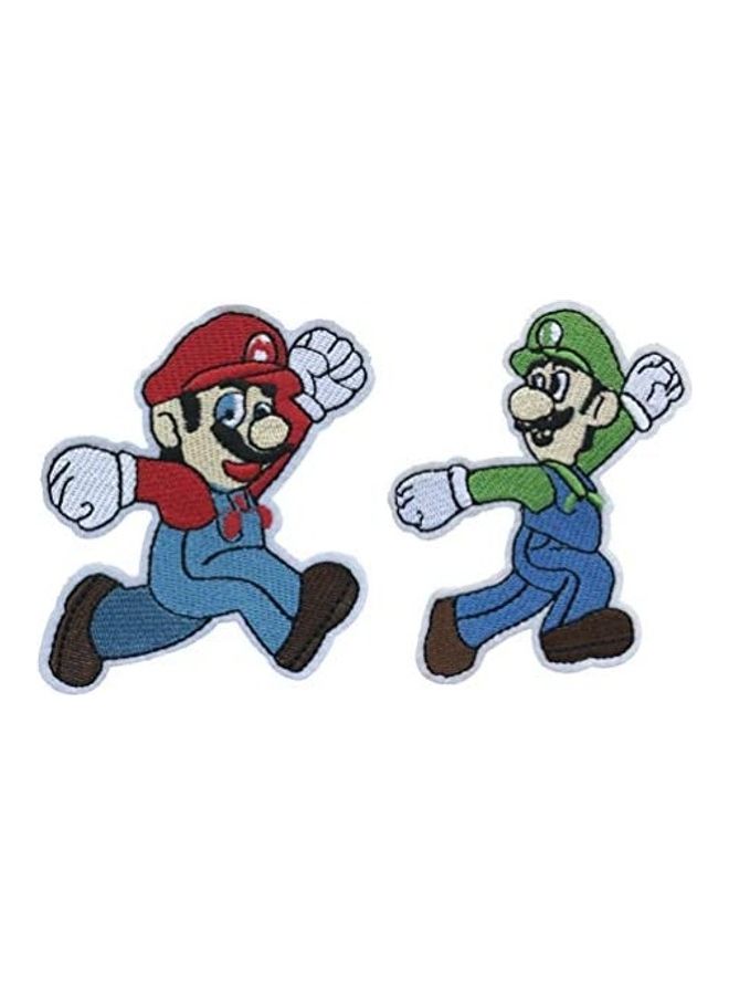 NIBEMINENT Mario And Luigi Characters Brothers Embroider Patch Multicolour
