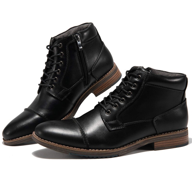 Arkbird Mens Dress Boots, Genuine Leather Classic Casual Ankel Boots with Side Zipper - Image 1