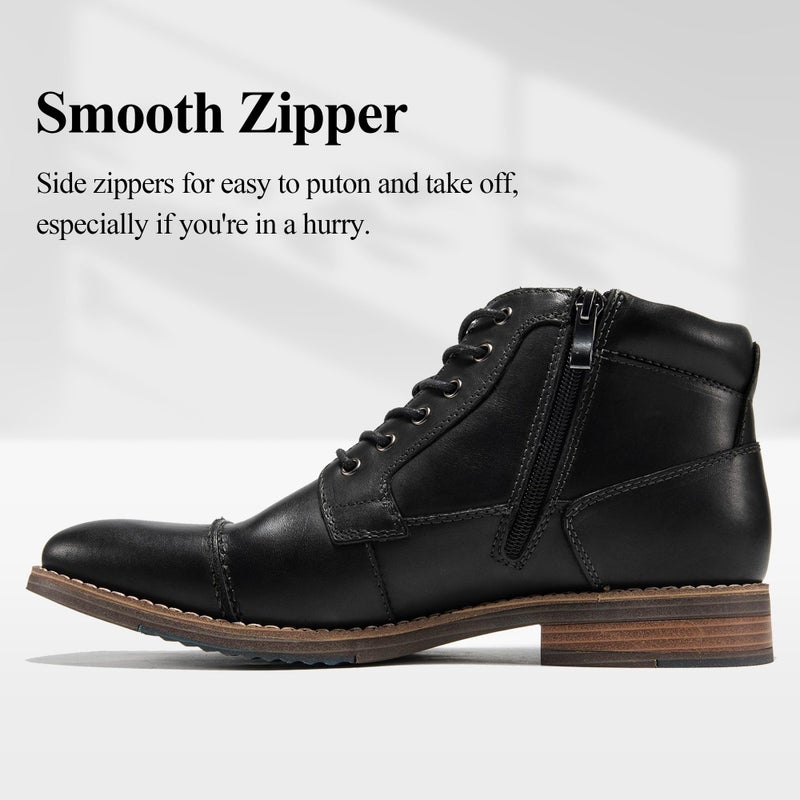 Arkbird Mens Dress Boots, Genuine Leather Classic Casual Ankel Boots with Side Zipper - Image 4