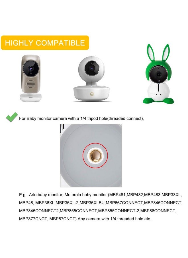 iTODOS iTODOS Baby Monitor Mount Compatible with Arlo,Owlet,Goodbaby,Hellobaby,ANMEATE,Vtech,Motorola Baby Monitor and Most Universal Monitors Camera,Versatile Twist Mount Without Tools or Wall Damage-White  - Image 1