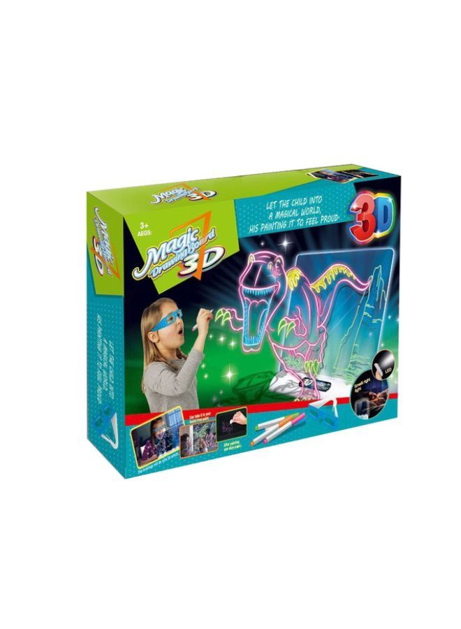 Kids 3D Drawing Board with Light Up Glow Draw Sketch Pad for Art Write Learning Educational Toys  - Image 1