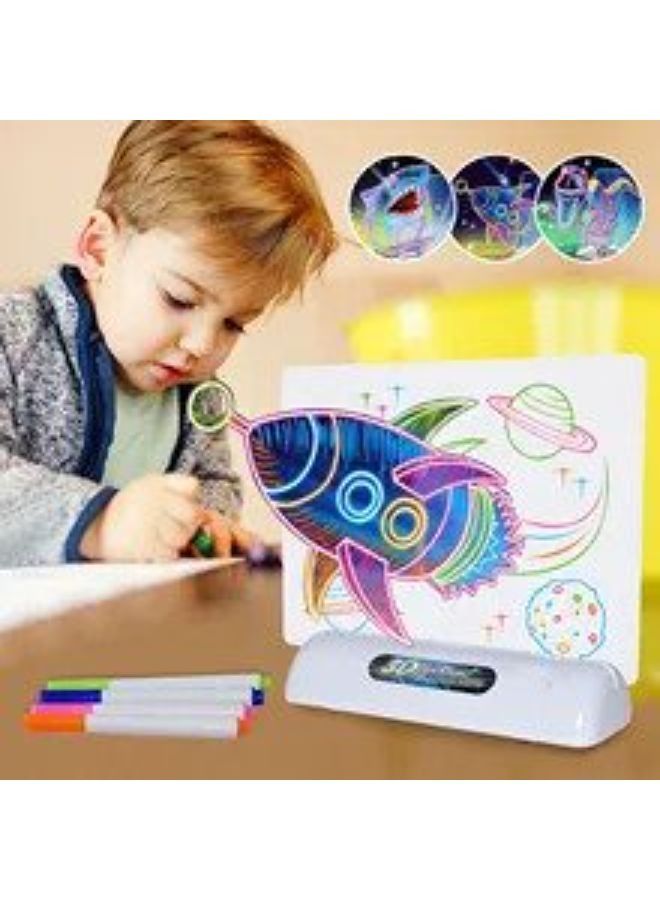 Kids 3D Drawing Board with Light Up Glow Draw Sketch Pad for Art Write Learning Educational Toys  - Image 5