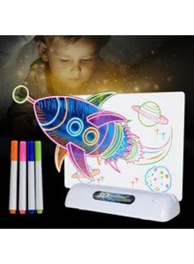 Kids 3D Drawing Board with Light Up Glow Draw Sketch Pad for Art Write Learning Educational Toys  - Image 3