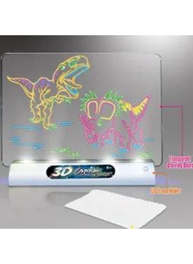 Kids 3D Drawing Board with Light Up Glow Draw Sketch Pad for Art Write Learning Educational Toys  - Image 4