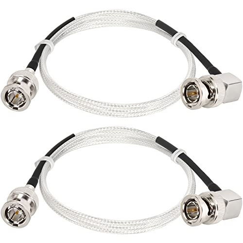 XRDS -RF 2PCS 3G/6G SDI Cable 3ft, HD-SDI BNC Male to Right Angle BNC Male 75 Ohm RG179 Jumper Cables for BMCC Video Camera - Image 1