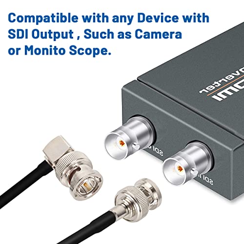 XRDS -RF 2PCS 3G/6G SDI Cable 3ft, HD-SDI BNC Male to Right Angle BNC Male 75 Ohm RG179 Jumper Cables for BMCC Video Camera - Image 4