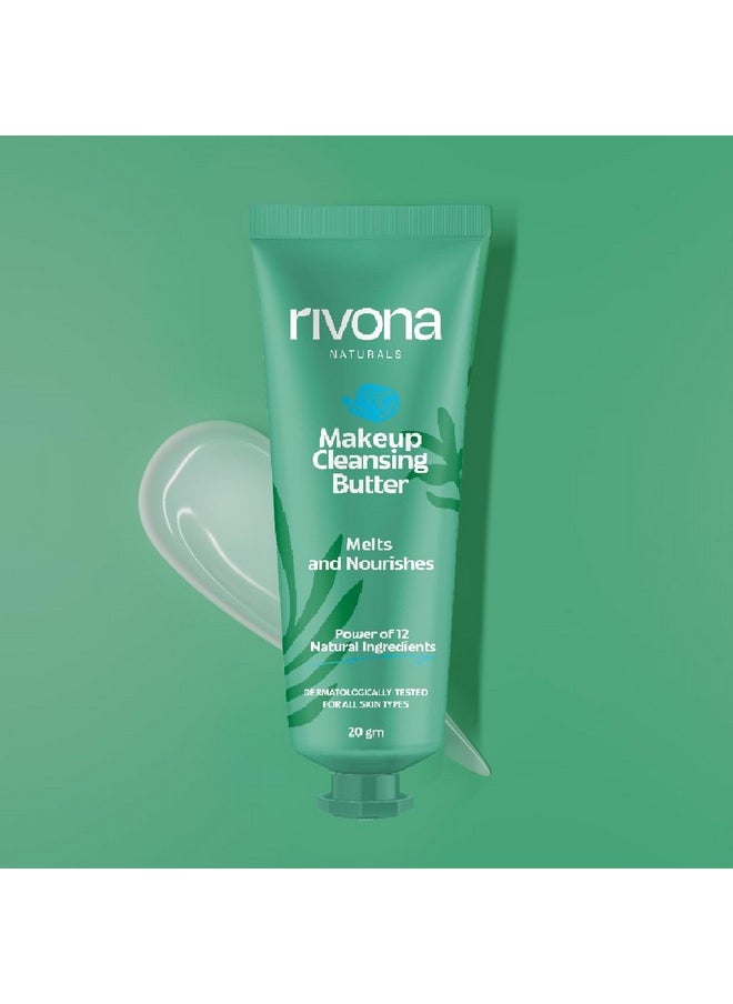 RIVONA NATURALS Makeup Cleansing Butter Coconut Oil + Jojoba Oil Gentle Makeup Remover Enriched With 12 Active Herbs All Skin Types 20 Gm  - Image 1