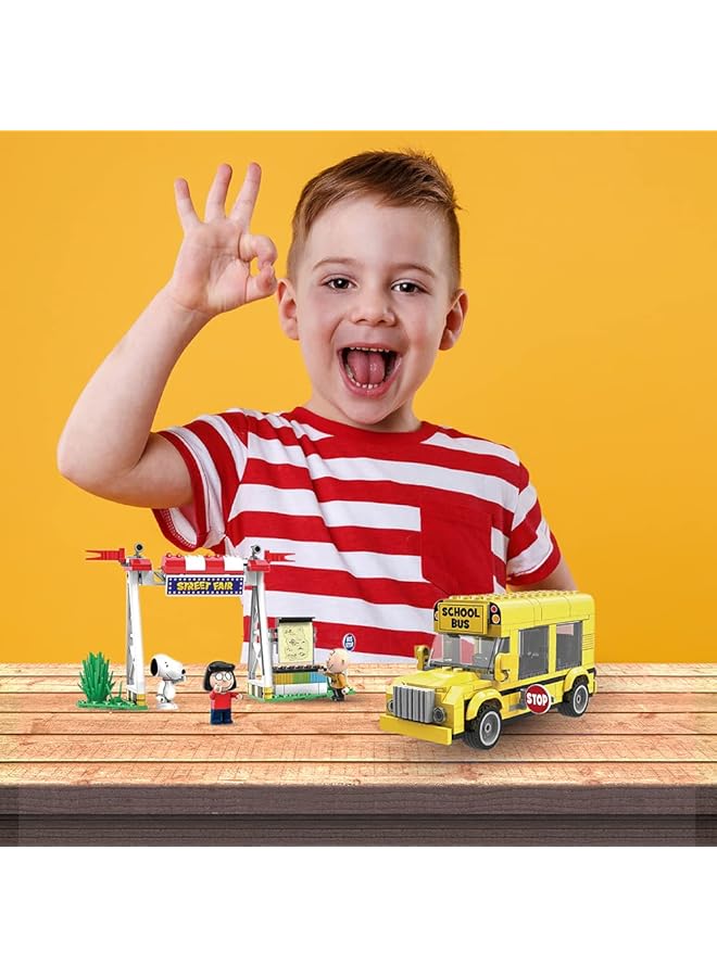 Miniso Snoopy Street Show Building Blocks A (School Bus 288 Pieces) - Image 3
