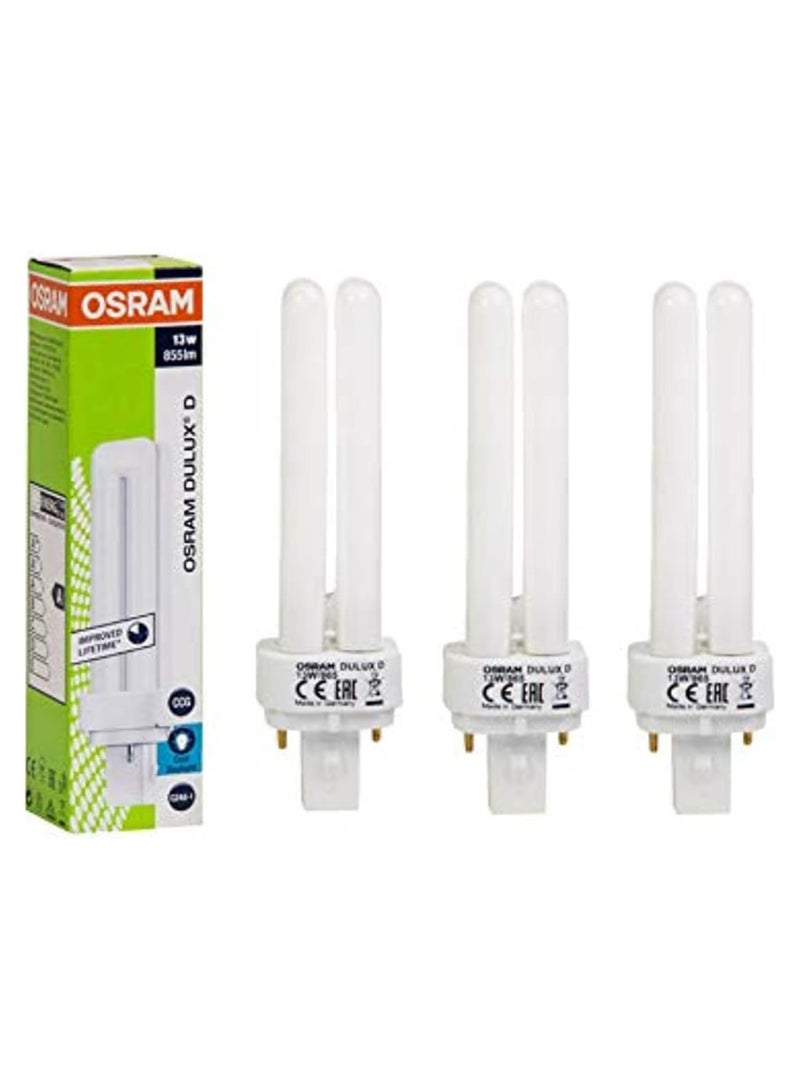 Osram Dulux D Fluorescent Lamp, 13 W 840 4000K 900 lm, White, G24d-1, Pack of 5 - Image 1