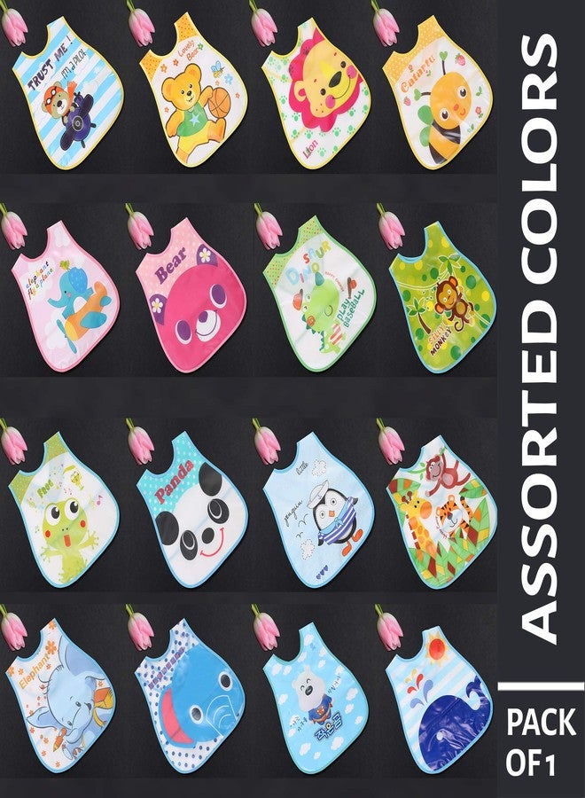 Pokory Baby Bibs for feeding kids Bib with Washable Nylon material Size For 2 months to 3 years Adjustable Bib with attractive designs and colours (Assorted Colour and Design, Pack of 1) - Image 4