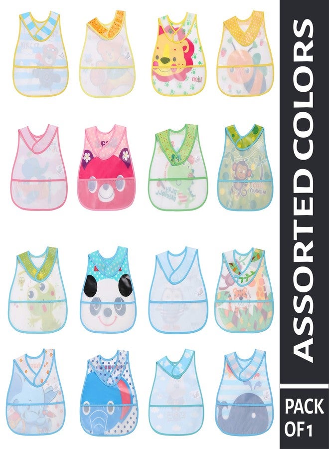 Pokory Baby Bibs for feeding kids Bib with Washable Nylon material Size For 2 months to 3 years Adjustable Bib with attractive designs and colours (Assorted Colour and Design, Pack of 1) - Image 3