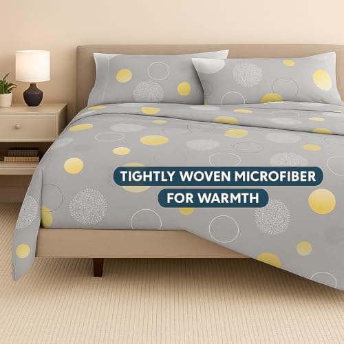 Bhoomi Impex Circle Charm Printed Double Bed Bedsheet Set – 90 x 100 Inches – Ultra-Soft Microfiber, Wrinkle-Free & Skin-Friendly – Includes 2 Pillow Covers - Image 3