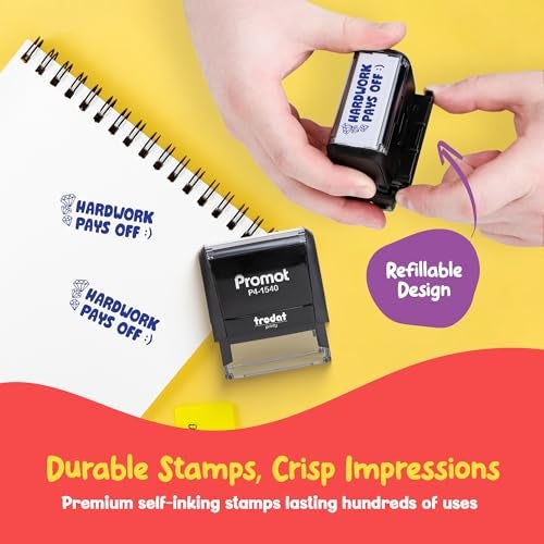 Promot Teacher Stamps for Classroom Grading - Self Inking Stamp for Kids - Motivational Grading Stamps for Teachers & Homeschool, Classroom Supplies & Gifts (Hard Work Pays Off) - Image 4